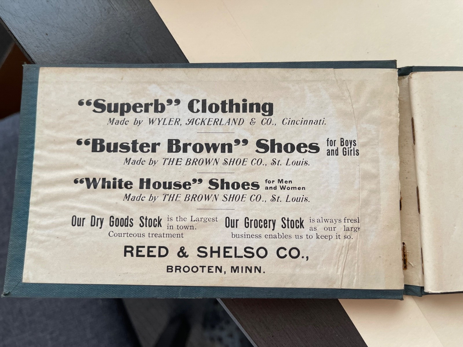 Old « Reed & Shelso Co. General Merchandise », BROOTEN, MN Farmer&rsquo;s Yearbook