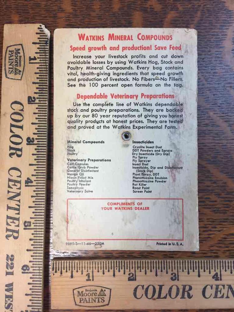 Vintage JR Watkins Co Advertising Gestation Chart/Wheel Animal Birthday Calendar