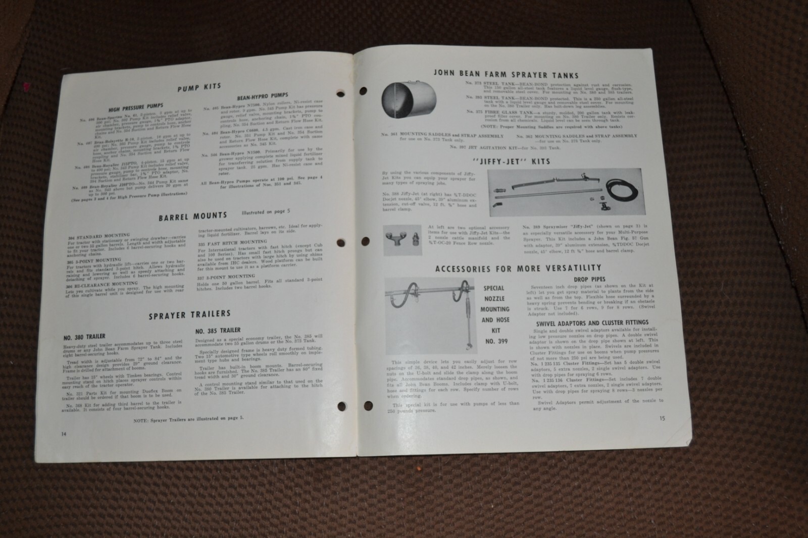 VTG 1960 John Bean Bond Multi Purpose Sprayers Brochure