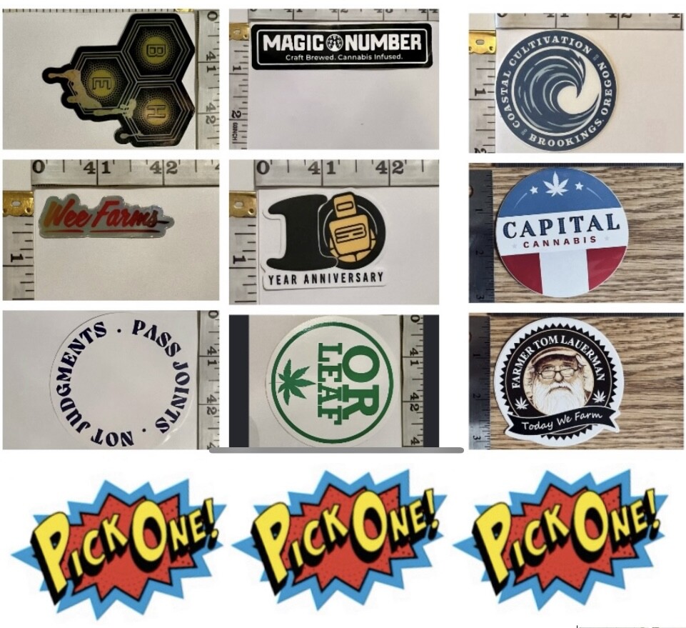 *VARIETY* GLOSSY VINYL STICKER – OREGON, USA CANNABIS CONCENTRATE ADVERTISEMENT