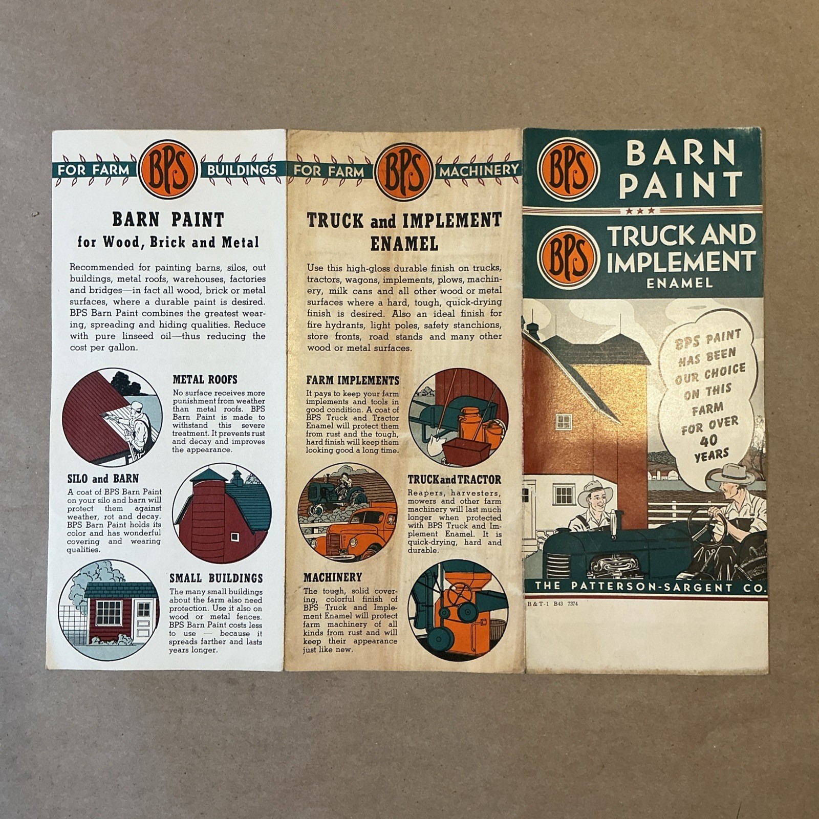 Vintage 1950 Tractor Colors BPS Paint Brochure INV-AD14