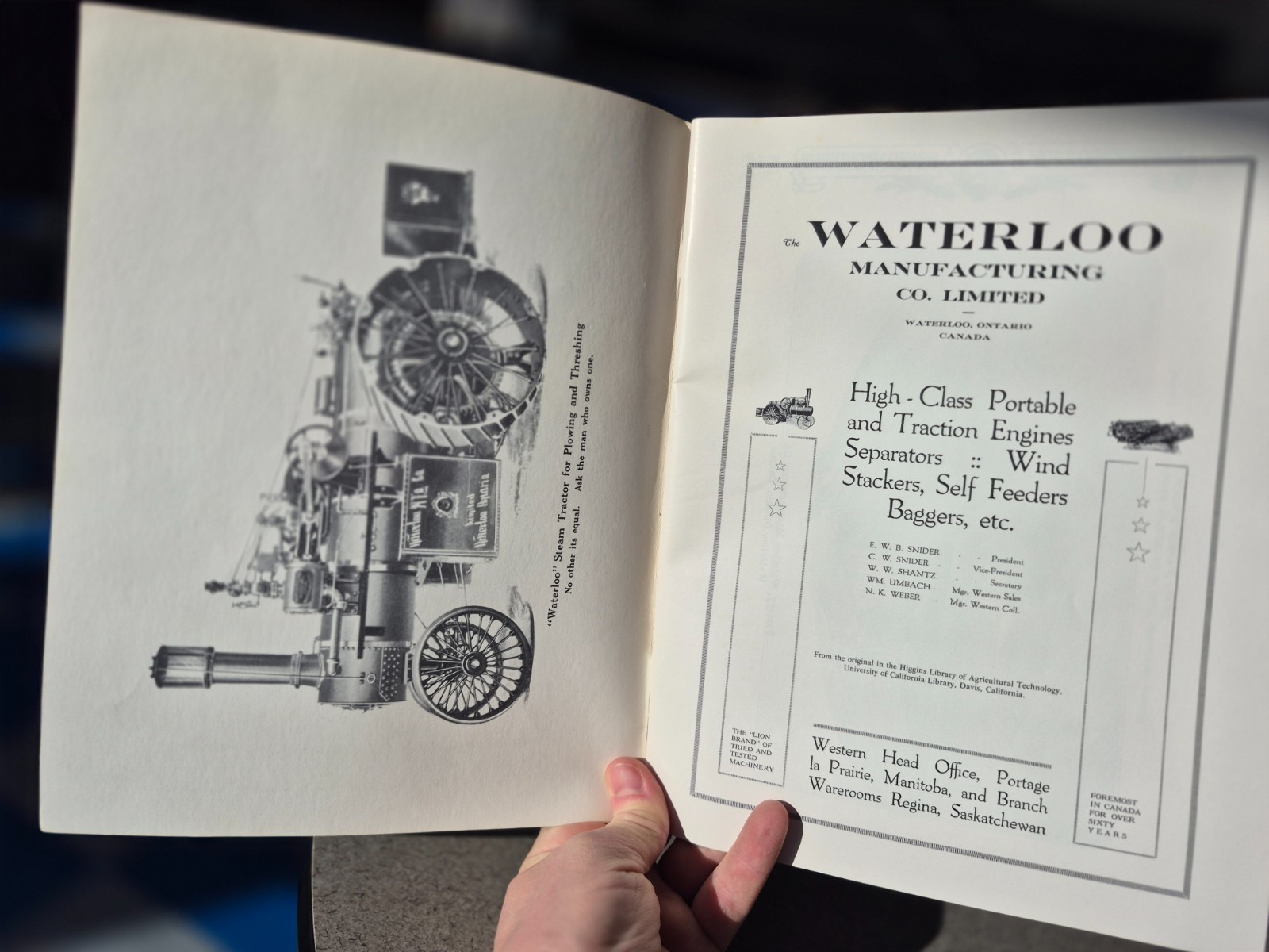 Waterloo Machinery High Class Portable Traction Engines Tractor Catalog Reprint