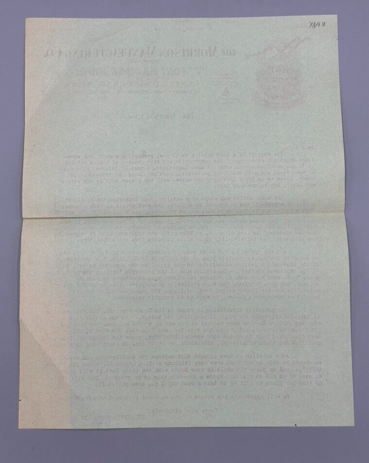 Antique MORRISON PLOWS World Globe FARM Advertising Letter FORT MADISON IOWA
