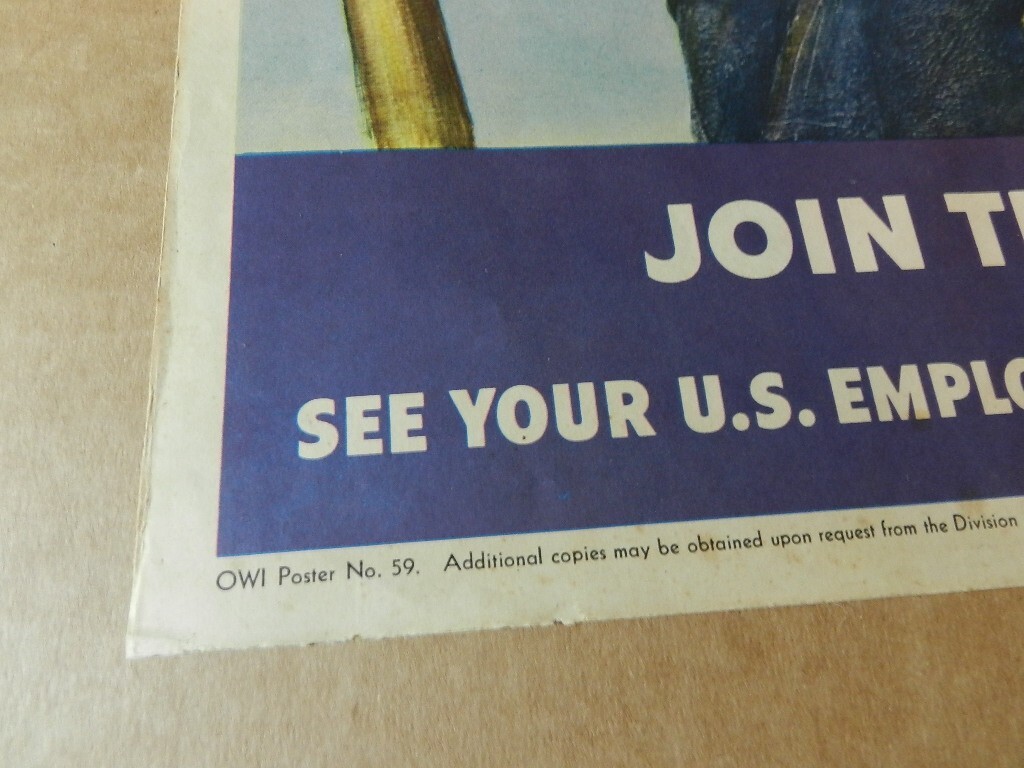 VINTAGE ADVERTISING POSTER- 1943 U.S. CROP CORPS POSTER- WORLD WAR II POSTER