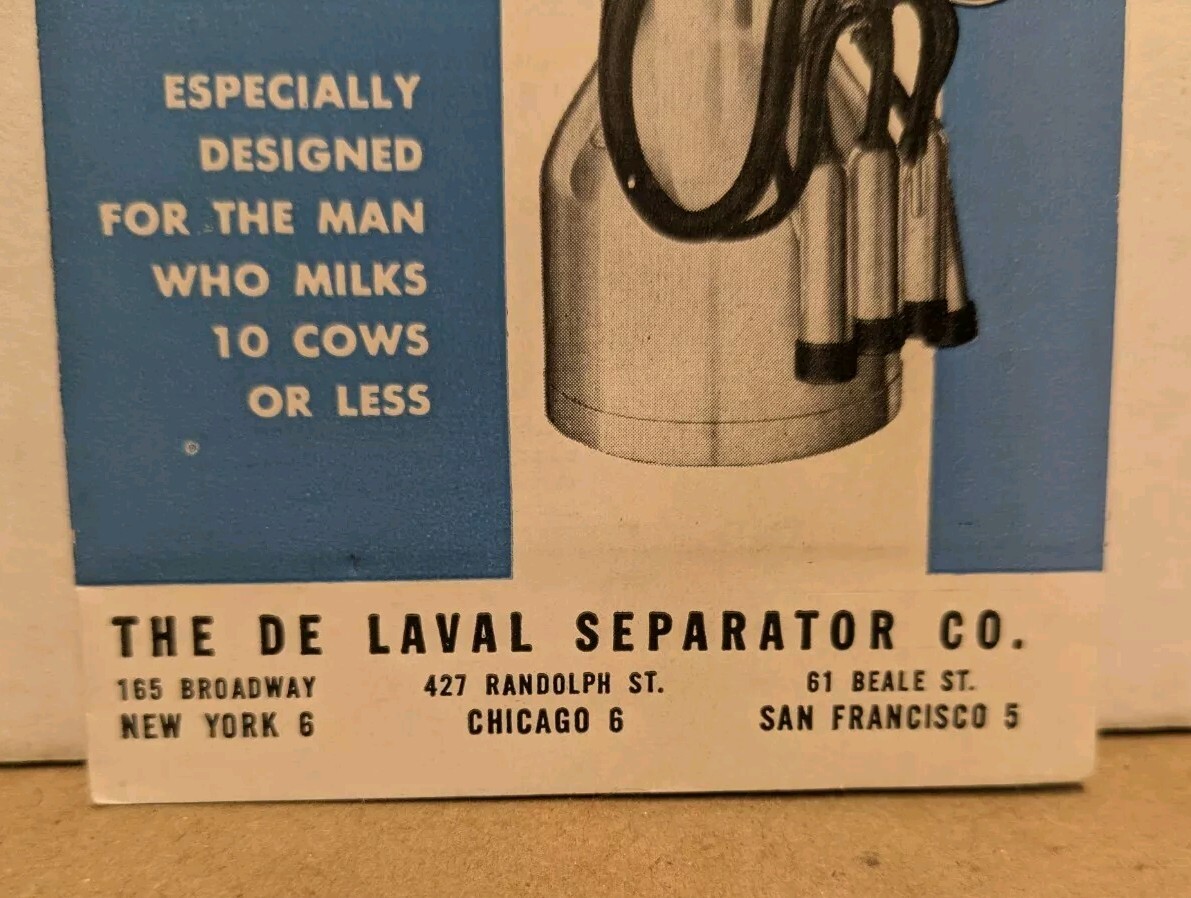 1950 New De Laval Sterling Speedette Milker Brochure Tilton & Son Whitehouse OH