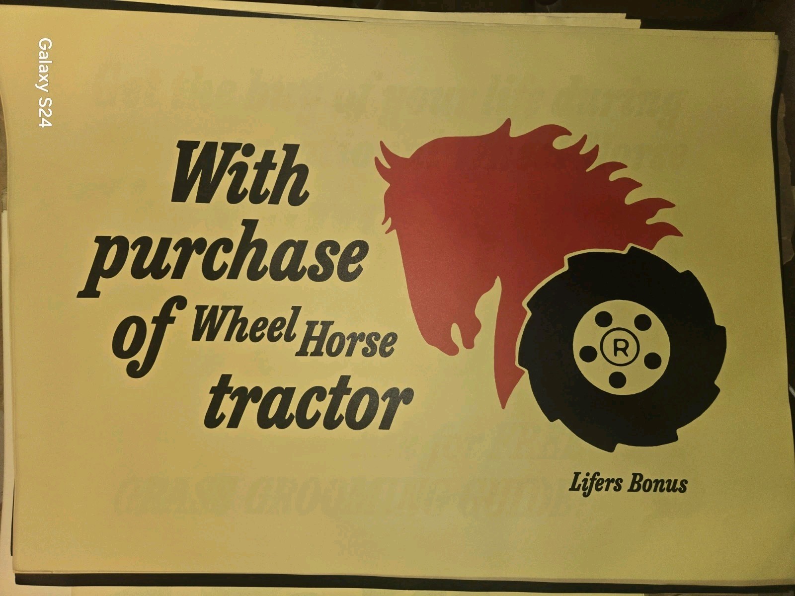 RARE LOT OF WHEEL HORSE POSTERS NOS WITH SOME AGE RELATED WEAR SEE ALL PICTURES!