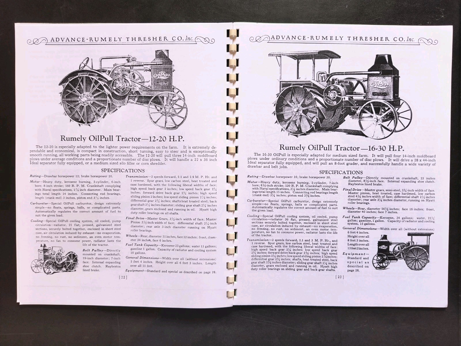 Rumley Oil Pull Tractor Dealer Brochure Owners Manual Print Advertising Reprint