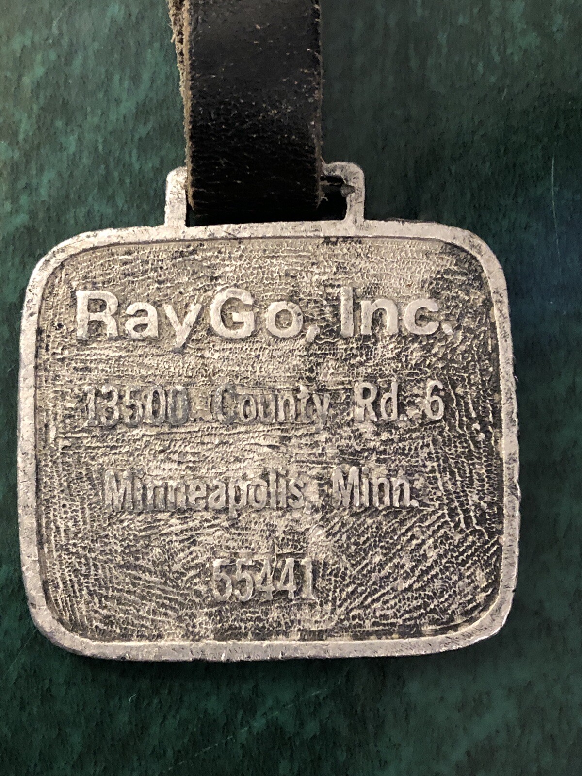 RAYGO INC ADVERTISING WATCH FOB ROAD ROLLER EQUIPMENT MINNEAPOLIS MINNESOTA