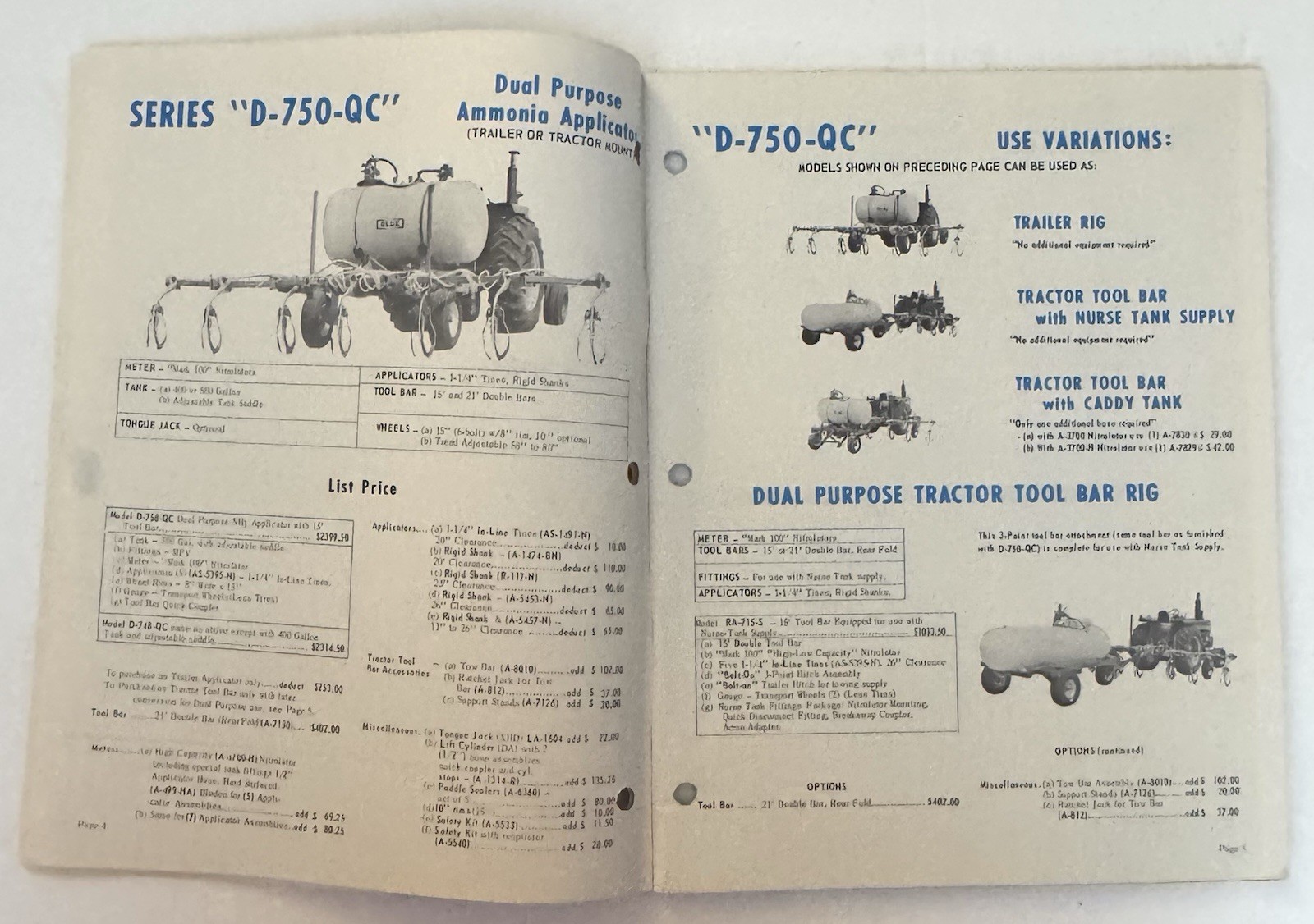 Vintage 1971 BLUE John Blue Company Machine Catalog 1970 1971 Prices Farming