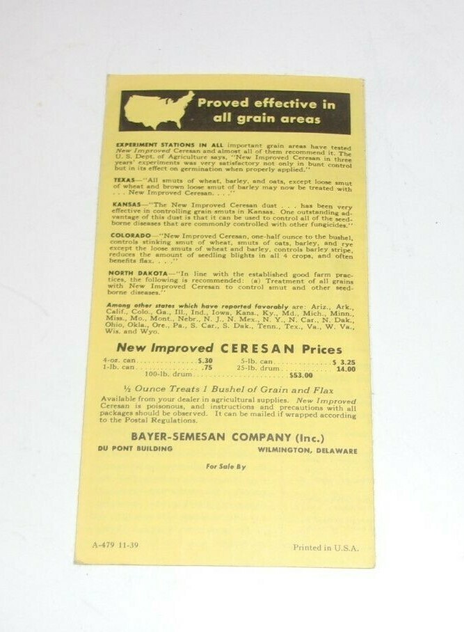 DuBay Ceresan Farm Dairy Agriculture Vintage Pamphlet