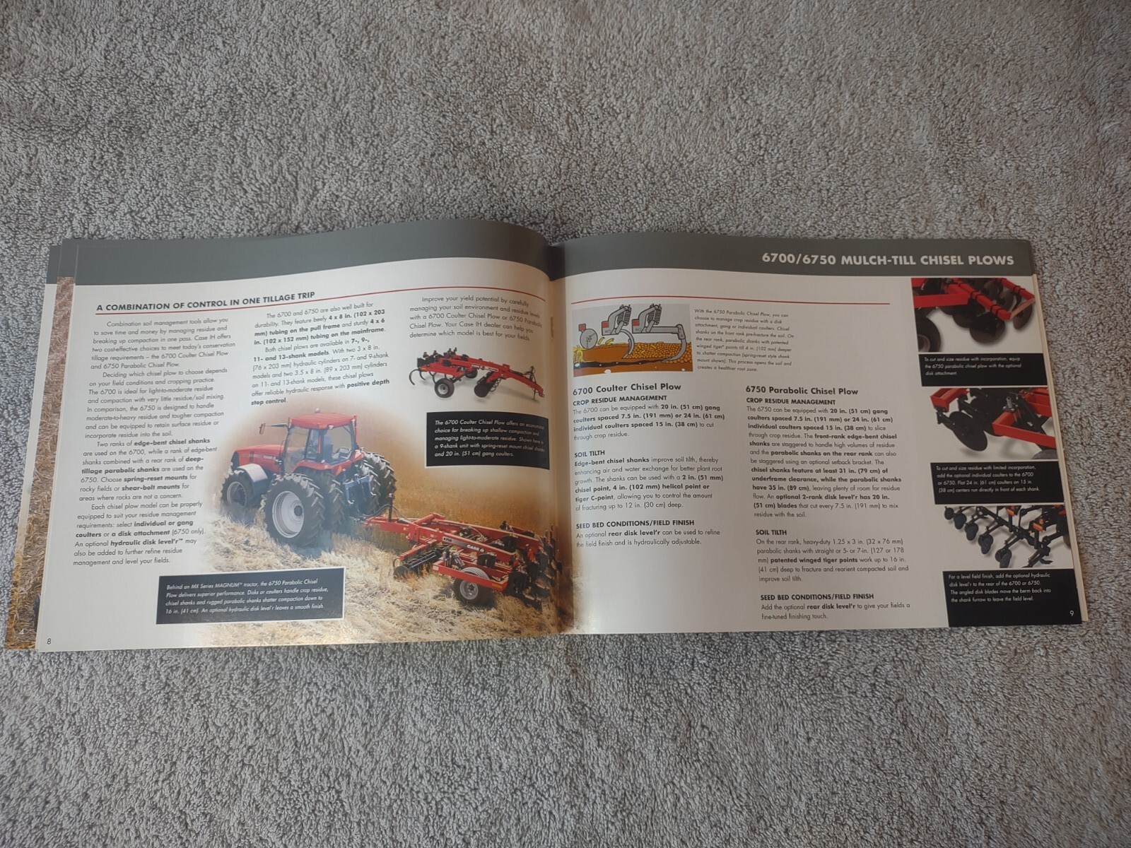 Case IH Primary Tillage Sales Brochures. Lot Of 4. MRX690. 6700. 6750. Ptx600.