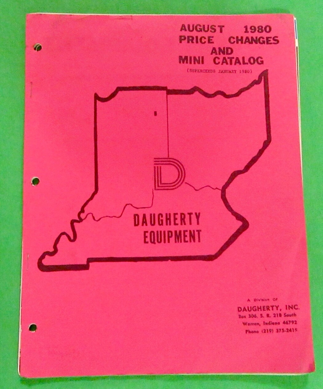 Daugherty Equipment Mini Catalog (1980) Warren, Indiana