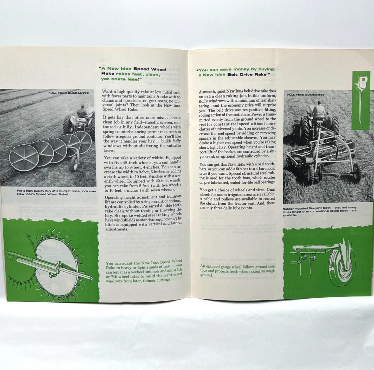 Vintage Avco New Idea Farm Equipment Tractor Hay Tools Folded Sales Brochure