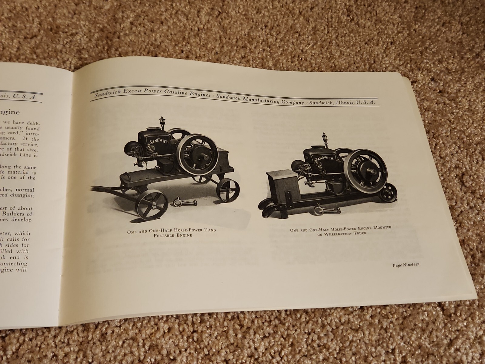 Sandwich Gasoline Hit Miss Engines Catalog Reprint
