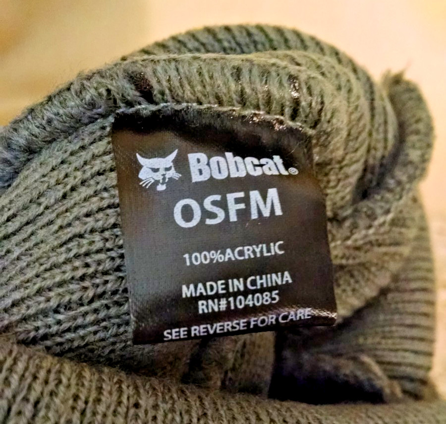 Bobcat Hat New Skull Knit Gray Darker Gray Logo Embroidered NWT OSFM Winter Cap