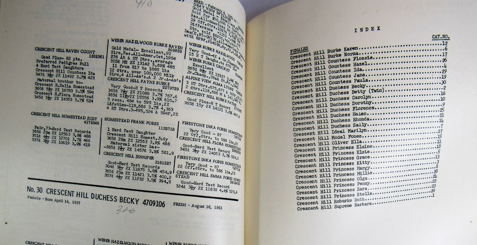 1961 Klooz Bros. Registered Holstein Dispersal Sullivan Ohio Auction Program VTG