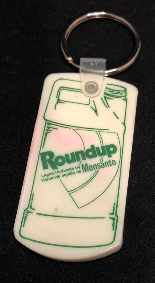 Vtg Roundup By Monsanto Liquid Herbicide Keychain Canada Thistle Control Keyring