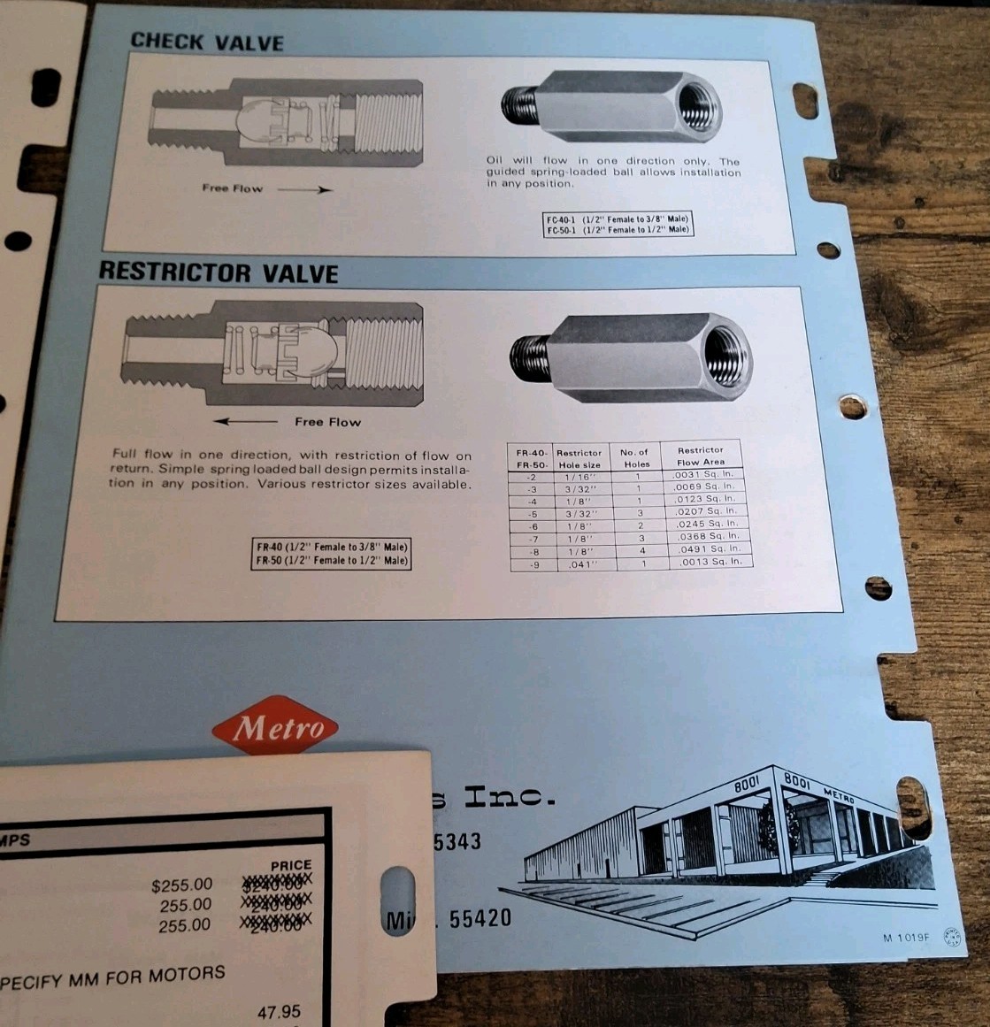 Metro Hydraulic Equipment And Hydraulic Components Brochures And Price List
