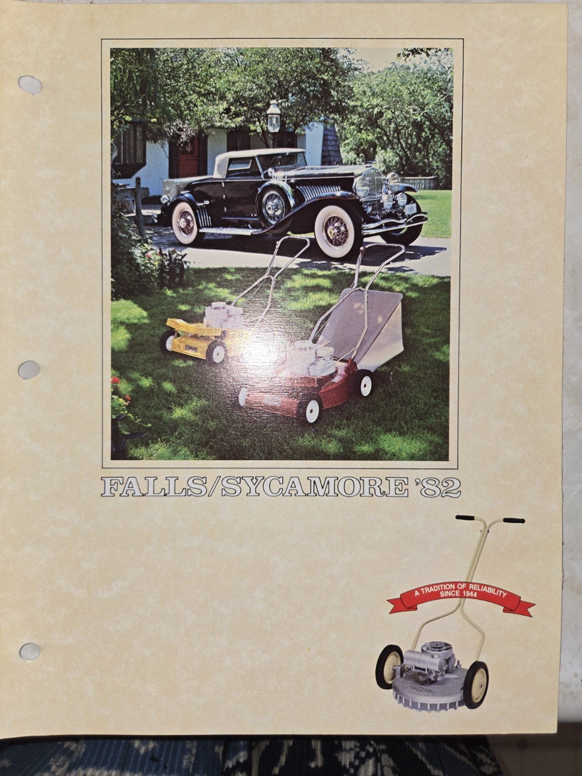 LOT OF 9 70S AND 80S FALLS SYCAMORE LAWN MOWER DEALER COLOR BROCHURES 1976-1986