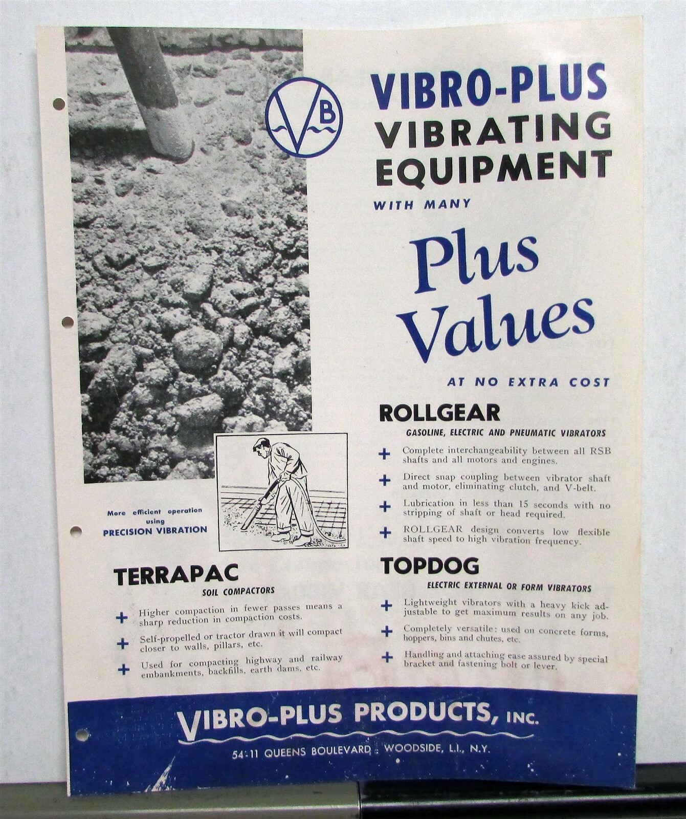 1950s Vibro-Plus Vibrating Equipment Construction Sales Folder