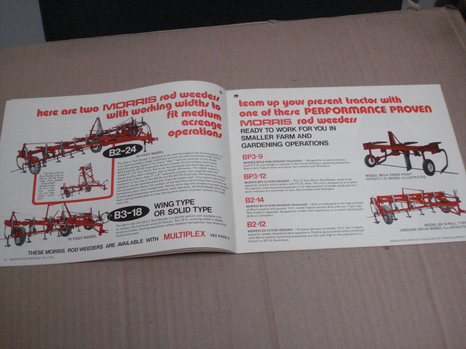 1976 Morris Rod-Weeder Co. Product Guide