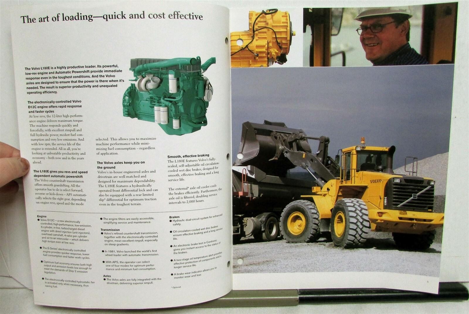 2003 Volvo L180E Wheel Loader Construction Sales Brochure