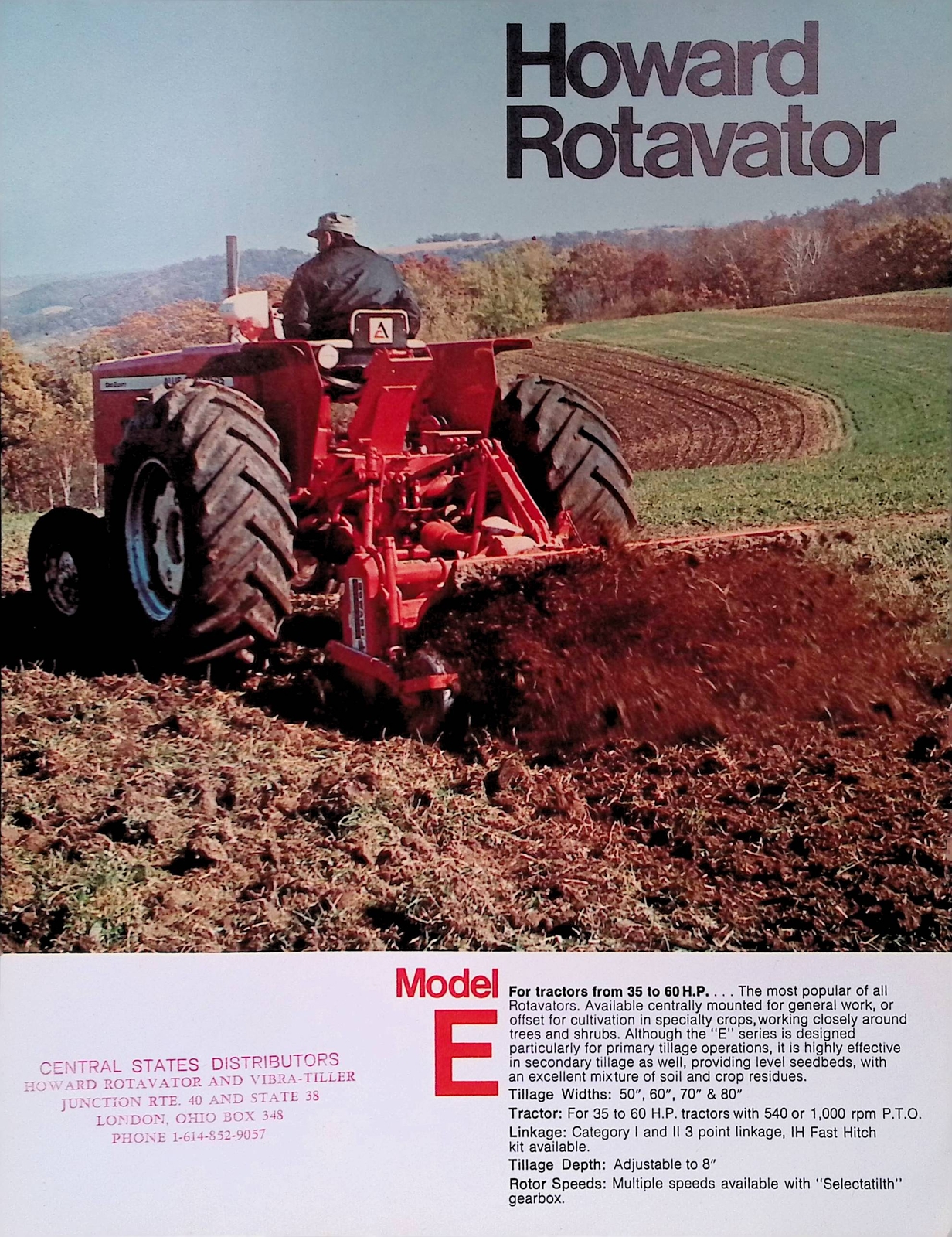 Vintage Farm Advertisement Spec Sheet Howard Rotavator Powerful Farming Solution