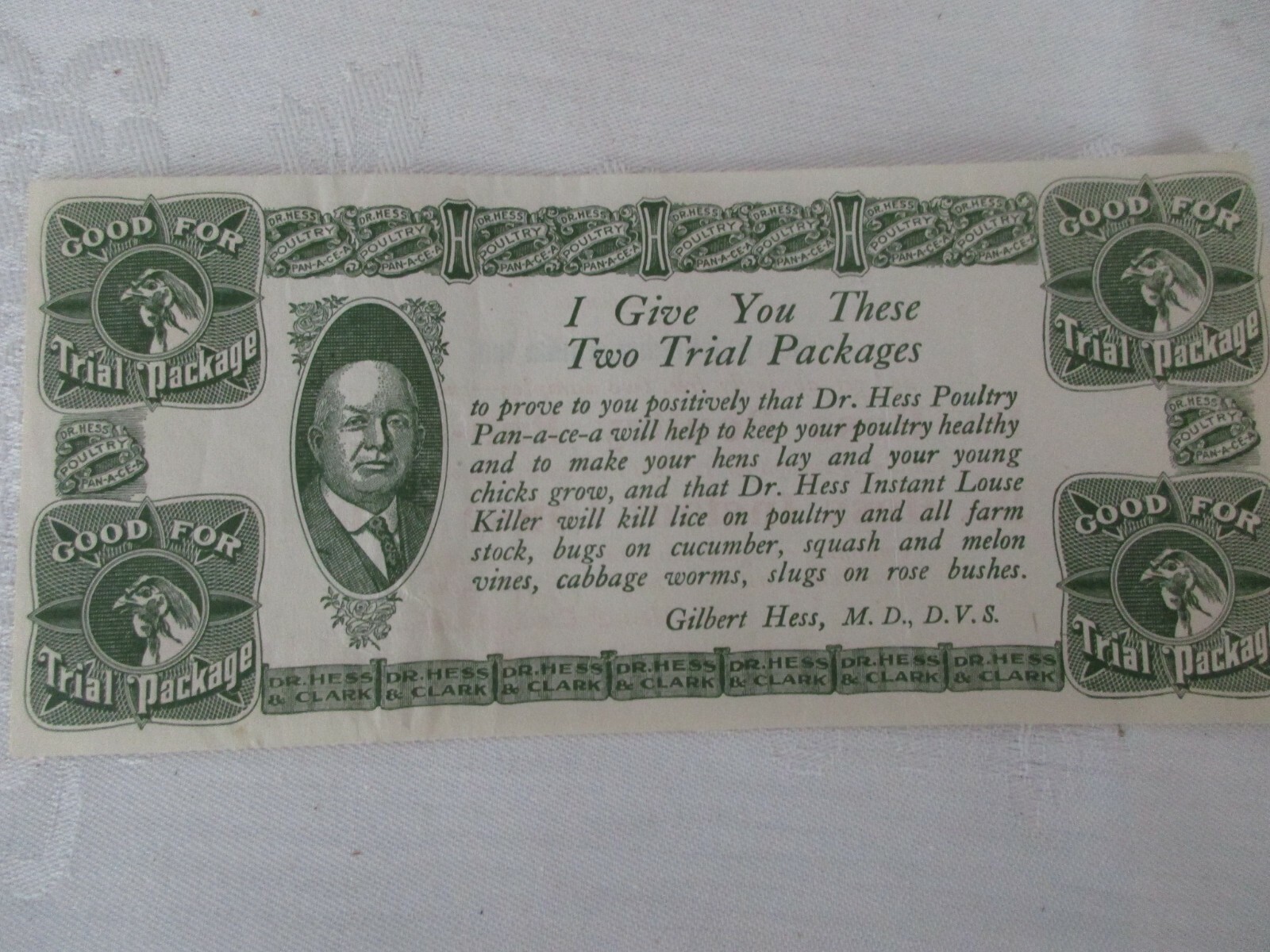 Old Advertising – Dr. Hess Poultry Pan-a-ce-a and Louse Killer