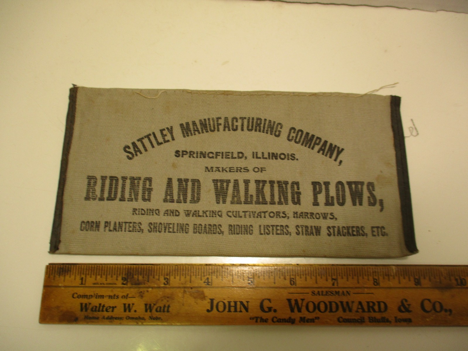 1901 Sattley Manufacturing Company Riding and Walking Plows Advertising Wallet
