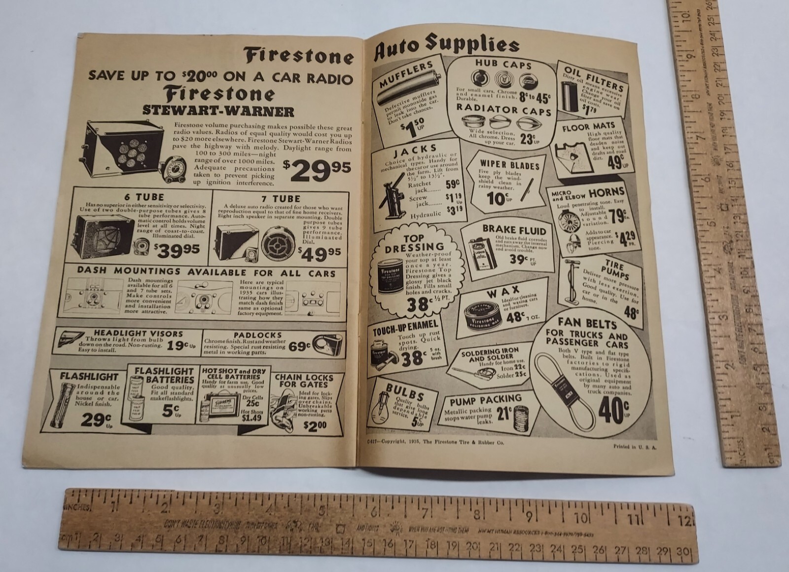 1935 – Firestone CATALOG – TIRES – AUTO SUPPLIES For FARM USE – listing #7373