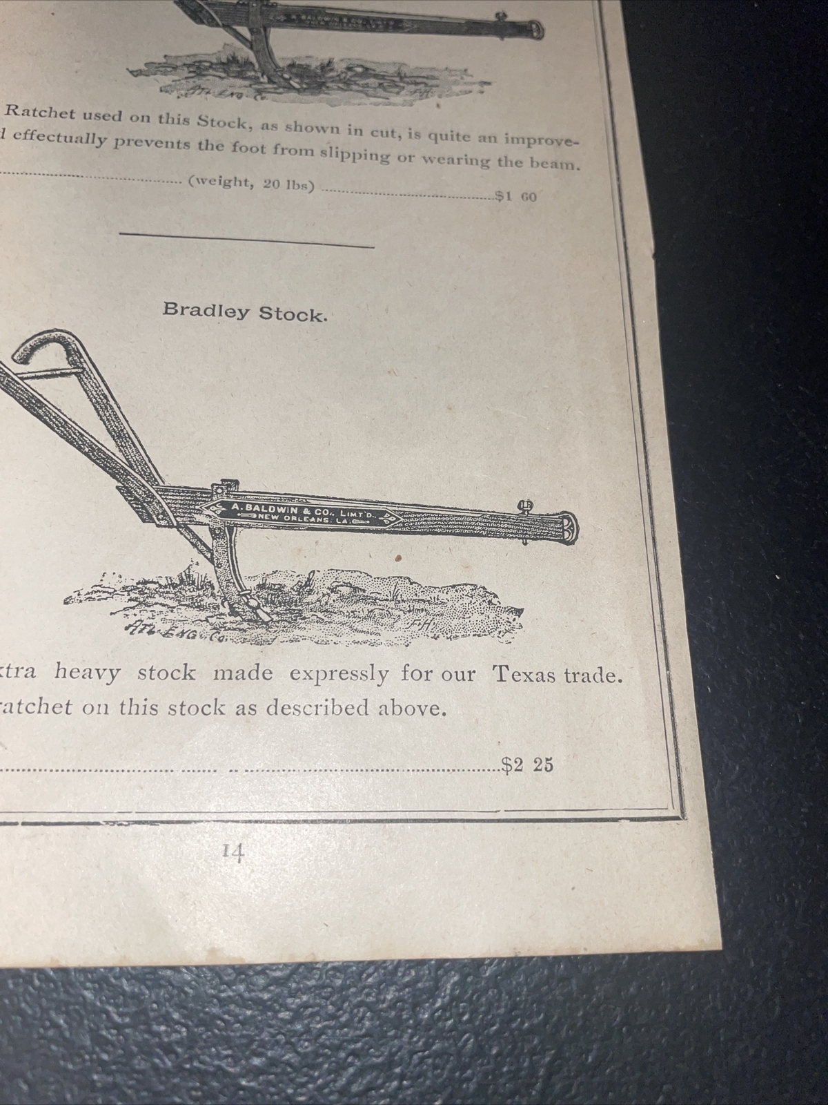 1891 Baldwin Georgia & Bradley Plow Farm Advertising – New Orleans – Louisiana