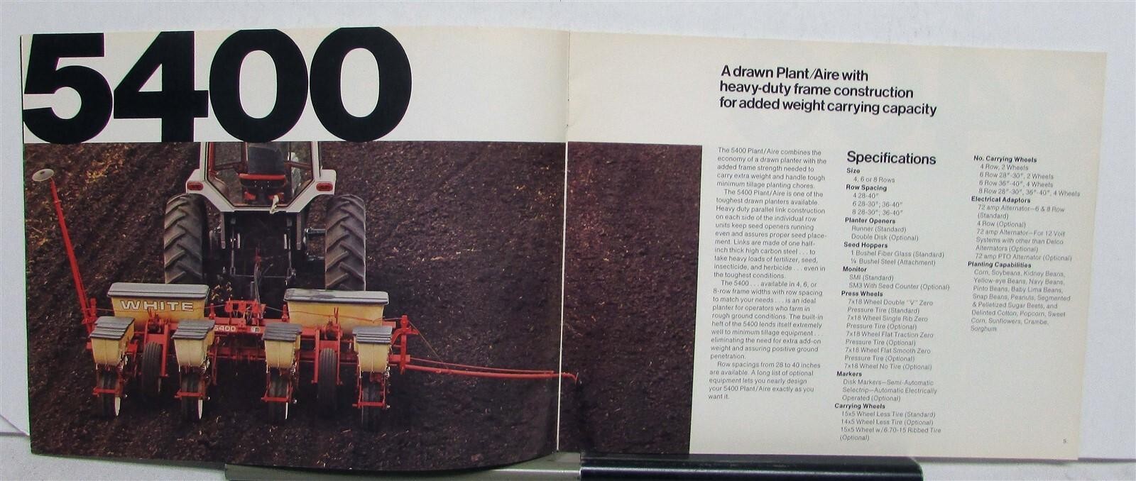 1975 White Plant Aire 5400 3400 Specs Agricultural Sales Brochure CANADIAN