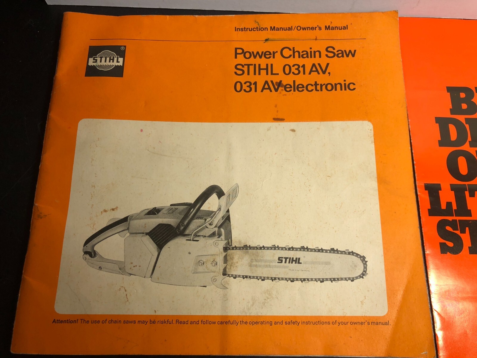 Stihl Chainsaw Owner’s Manual, Brochure, Sales Receipt