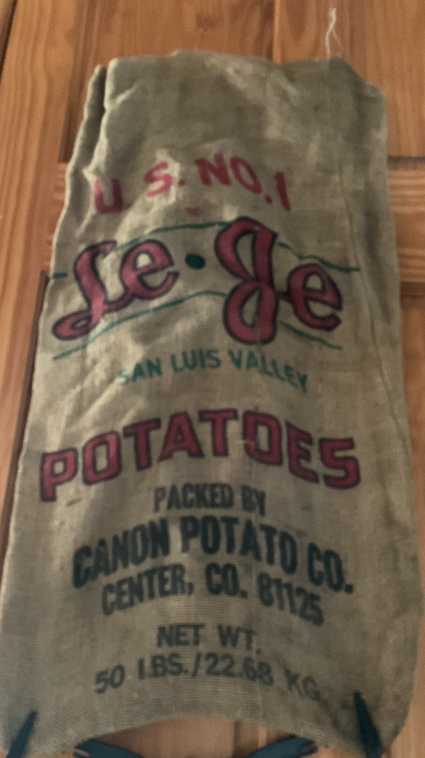 vintage Le Je Burlap Potato Sack 50 Lb Size Canon Potato Co