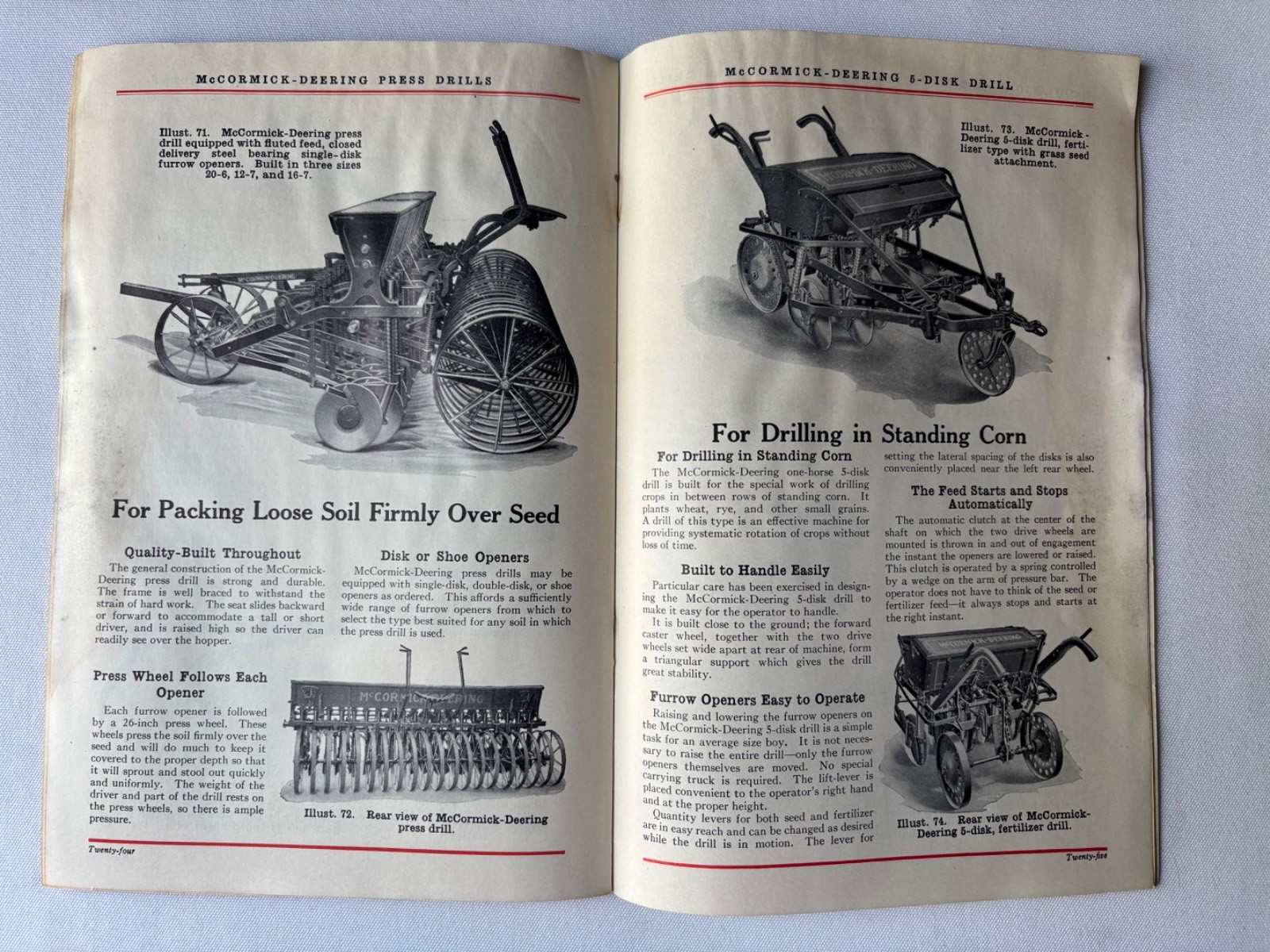 Antique McCormick-Deering Grain Drills Catalog Circa 1931 Great Illustrations