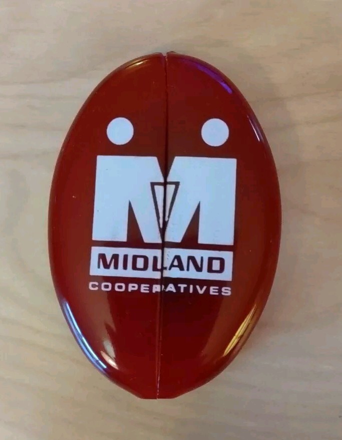 Midland Cooperatives Vintage 1970&rsquo;s Red Oval Vinyl Coin Pouch