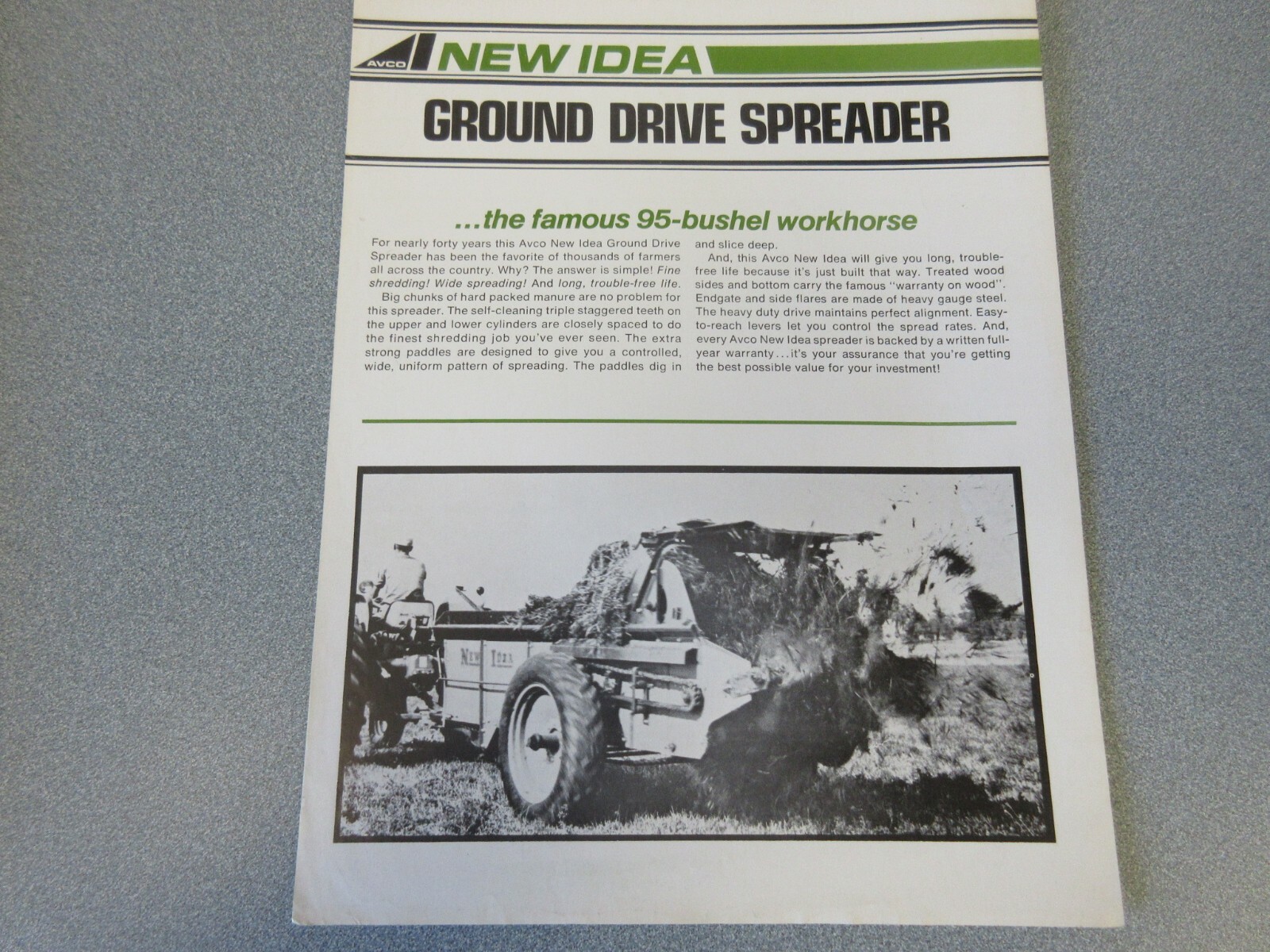 Avco New Idea Ground Drive Manure Spreader Sales Sheet