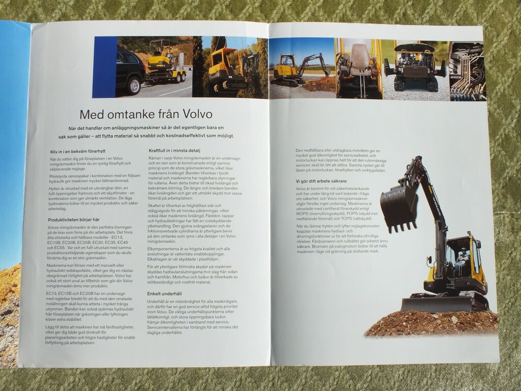 VOLVO EC13XR – EW130 Mini / Middle Range Excavator Sweden Brochure Prospekt 2003
