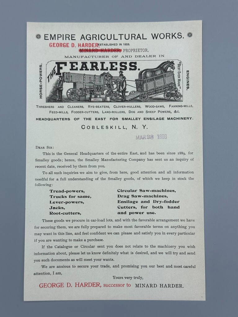 1898 FEARLESS ENGINES Thresher EMPIRE AGRICULTURAL Works COBLESKILL NY Advertise