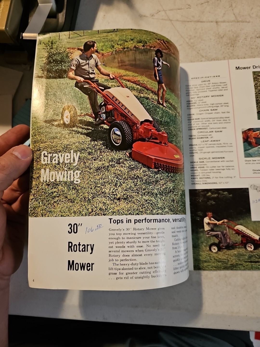 Vintage 1964 Gravely Tractor Lawnmower Dealer Sales Catalog