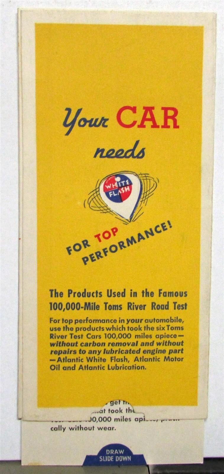 1950s Atlantic Motor Oil Almen Testing Machine W/ Slider Film Strength Brochure