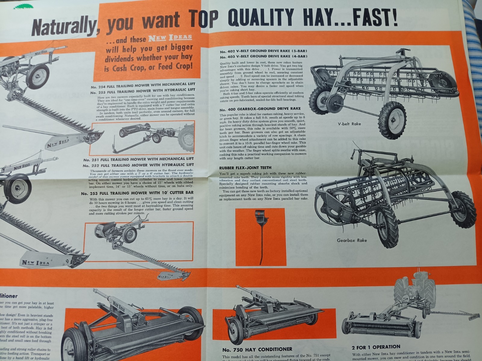 1960s New Idea Farm Equipment mailer Poster Sales Brochure