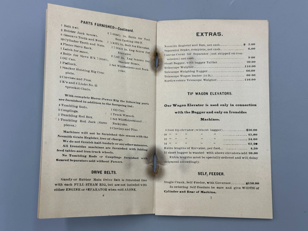 1897 JI CASE THRESHING MACHINE Co PRICE LIST Farm Advertising RACINE Wisconsin
