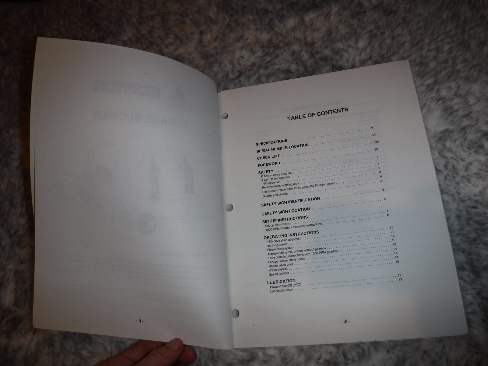 HESSTON FORAGE BLOWER OPERATORS MANUAL – AGCO – IN ENGLISH & FRENCH
