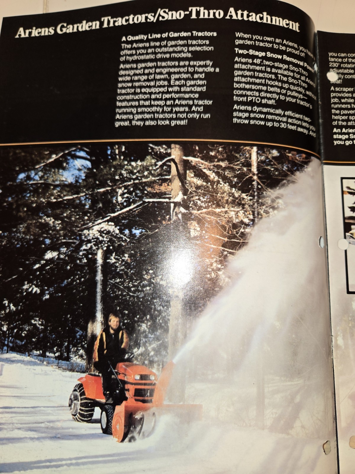 2 1983 ARIENS DEALERSHIP ADVERTISING BROCHURES SNO-THRO TRACTORS & SNO-THROS