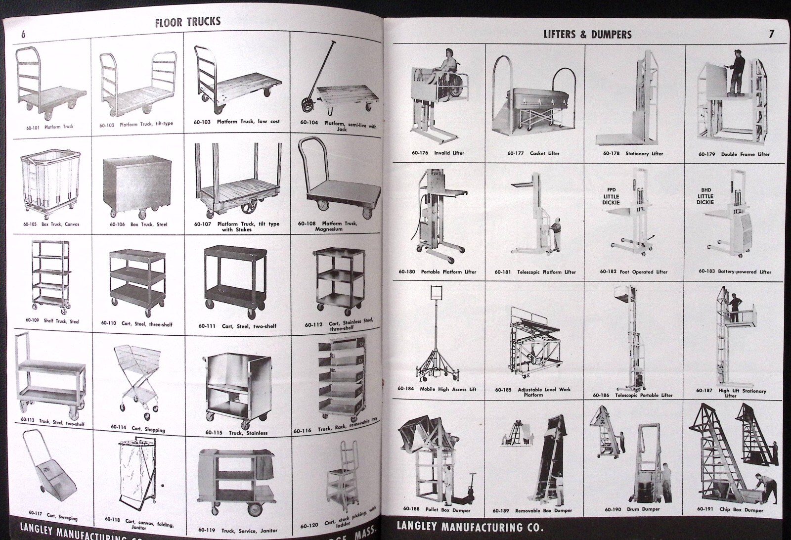 1961 Langley Handling Equipment Selector Catalog No.60 Material Handling Equip.