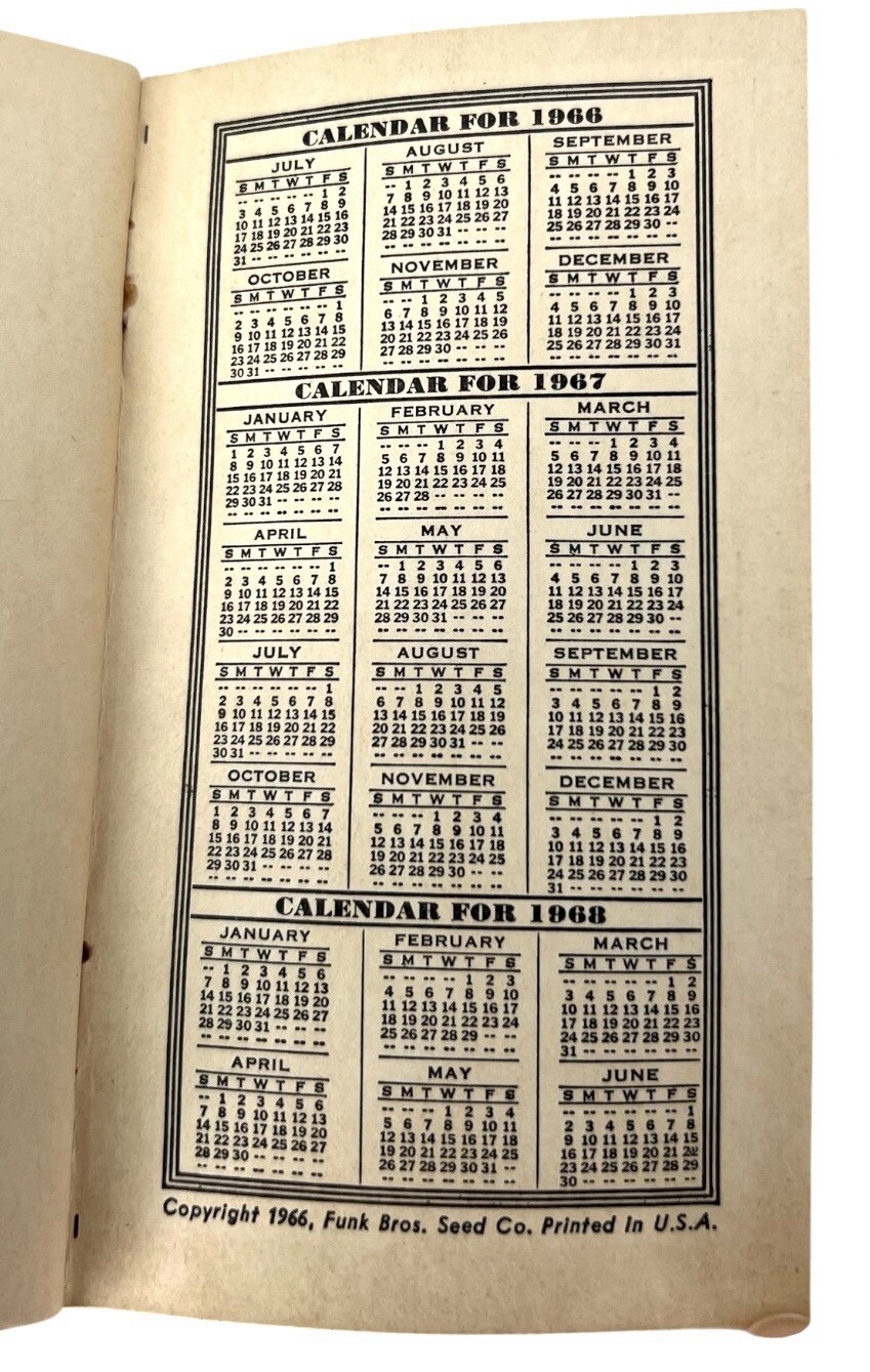 Funks Hybrid Corn Data Notebook 28th Edition 1966 New ZIA IIII Info Booklet
