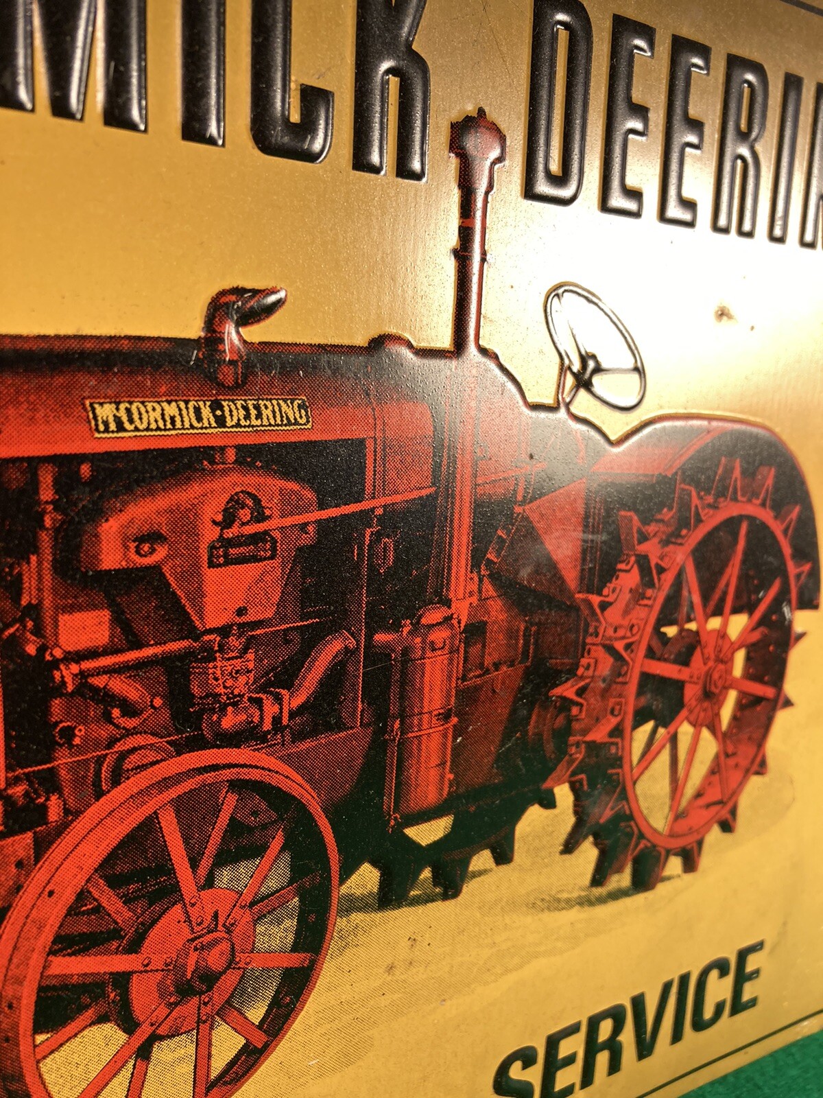 Vintage McCormick Deering Parts Service Tin Sign