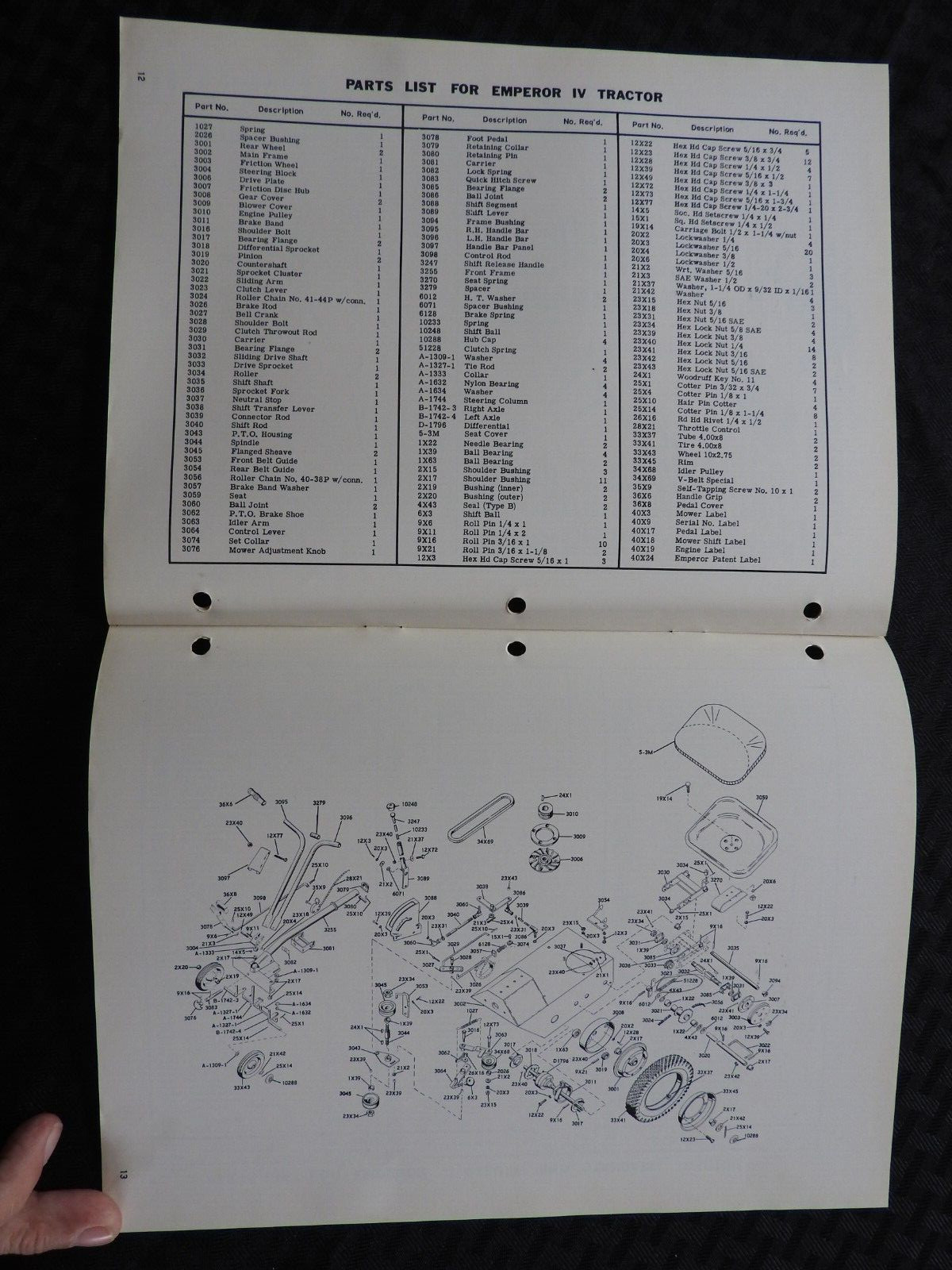 ORIG 1964 ARIENS Emperor 6 Riding Lawn Mower Tractor Parts Operators Manual