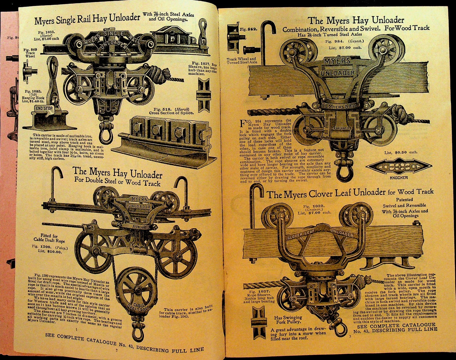FE Myers & Bro Ashland Pump & Hay Tool Works Catalog ca 1910 Clover Leaf